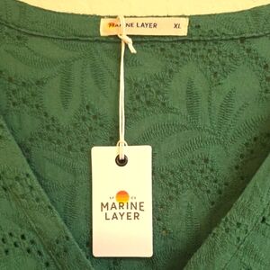 Marine Layer Green Long Sleeve Dress